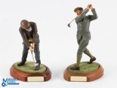 2x Art of Sport limited edition Golf Figure - Harry Vardon Old Tom Morris, resin figures handcrafted