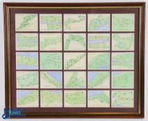 Players Championship Golf Courses 1936 - complete set of 25 cards framed G