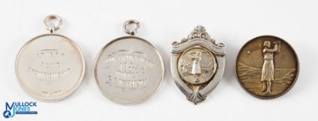 2x Crieff Golf Club Championship Silver Medals for 1947 and 1955, together with a hallmarked