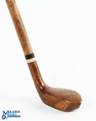 Late longnose styled Sunday Golf Walking Stick in stained persimmon with sole insert and back lead