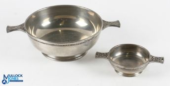 2004 Horse Racing Trophies both in the style of Scottish quaich cup with Celtic double handle -