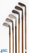 6x Assorted irons - to incl' Maxwell flanged bottom jigger, Gibson concentric back mashie, true line
