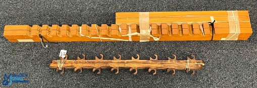 2x Wooden Wall Club Display Holders, will display up to 28 clubs - both made of pine, a smaller