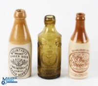 Collection of Various Makers Stoneware and Glassware Ginger Beer Bottles (3) J. Macintyre & Co North