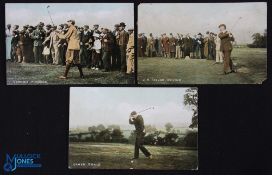Collection of Triumvirate Golfing Postcards (3) - 'J H Taylor Driving' dated 1911 (nick to bottom