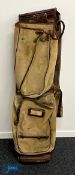 Bryant Leather & Canvas Golf Bag, with 3 dividers in the centre panel, comes with pockets for,