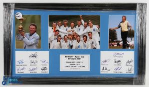 2004 European Ryder Cup Winners, multi photo with printed signature, a reproduction photograph by