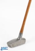 Spalding Schenectady alloy centre shafted mallet head putter showing clear maker's mark to the crown