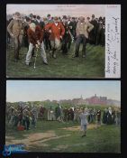 2x Scarce and Early St Andrews and Blackheath Golfing Coloured Postcards - Leslie Balfour