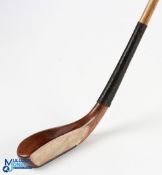 George Nicoll replica long nose driver in stained persimmon fitted with a full length hide grip