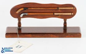 2x McEwan Miniature Golf Clubs Handmade by Edward Davies Westward Ho! - to incl Longnose Driver c/