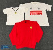 3x c1980-1990 Period F1 Ferrari Motorsport T Shirts, Sweatshirt, a white T shirt - Prost, Mansell,