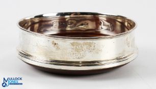 2005 English Golf Union 'Presidents Day' Silver Wine Coaster - made by Carrs Silver Co and