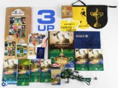 1997 and 2006 Ryder Cup Official Programs, tickets, pairing sheet, 3 Up scoreboard indicator