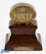 1992 The Forte PGA Seniors Golf Championship Trophy - mounted on dark stained wooden plinth -