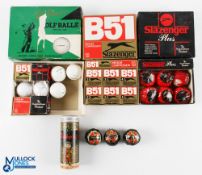 Boxed and wrapped Golf Balls: a lot to include a Christmas Dunlop 65 tin, Slazenger B51 x6 boxed