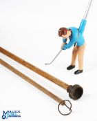 Arnold Palmer Pro-Shot Golf game swinging figure t/w Avon Golf Ball lifter, and a wire ball