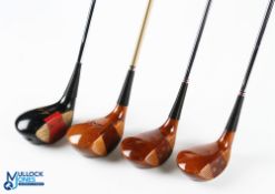 Ben Hogan Apex Persimmons Woods (3) to incl 1, 3 and 4 woods with 2x marked R33042 and the 1 wood