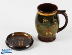 Royal Doulton Kingsware Ceramics (2) - Ye 19th Hole round shallow dish, appears to have restored