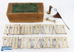 Period Northwood Clockwork Golf Garden Set, a complete set of cast Roman Numerals with flag in