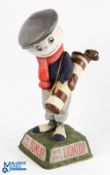Dunlop Caddy Papier-Mache Golf Ball Advertising Figure on naturalistic base with 'We Play Dunlop' to