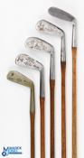 5x Rustless assorted irons - to incl Challenger cleek with Warrior mark, True line mussel back No