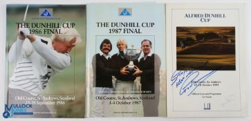 Collection of Alfred Dunhill Cup Signed Final Golf Programmes and Draw Sheets from 1986-1992 (7) -