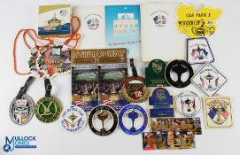1983-91 Ryder Cup Bag Tags, Radio, Car park tickets, spectator guides, 97 Ryder cup Santander cards,