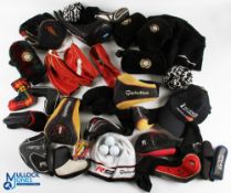 Quantity of Golf Club Head Covers, with noted covers of Panal Golf Club Taylor Made, Pin putter