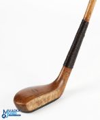 Gillespie of Bexhill light stained persimmon scare neck mallet head putter with added rectangular