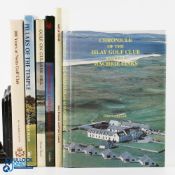 6 Golf Club Histories & Centenary Book, to include Golf on Gullane Hill Archie Baird 1982 signed