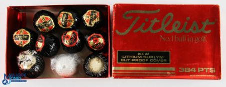 Dunlop 65 Wrapped ball, 6 fully wrapped balls, 2 part wrapped older style Dunlop 65 with one loose