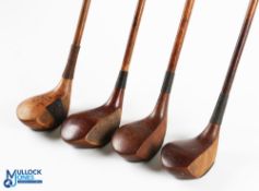 4x Assorted socket neck woods to incl James McEwan & Co Royal Melbourne, Dreadnought special brassie