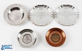 Group of Golfing Presentation Dishes (5) - 2x silver dishes inscribed 'The CEDEL Plates presented to