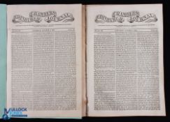 Gossip on Golf October 8th 1842, Chamber's Edinburgh Journals, 2 identical papers - neatly fixed