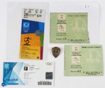 1924-Scarce Tennis Olympic Badge Commemorative Colombes Sport Paris badge, plus Paris to London 1948