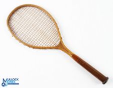 1890-1900 Table Tennis Racket - a miniature form 15.5