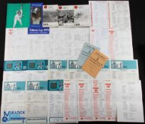 1970's Lancashire Cricket Year Books, Score Cards signed Peter Lever testimonial programme, to