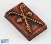 Scarce 19th Century Copper Chocolate Mould by Jones Bros with crossed clubs and balls design to