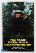 1975 Official Carnoustie Open Golf Championship Signed Programme - signed to the front cover by Gary