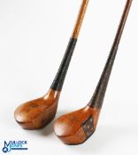 2x Late scare neck woods - a bulger driver stamped AG Spalding Bros model V with central black fibre