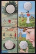 Collection of early and scarce Spring Vale Bramble Pattern Golf Ball Advertising Coloured