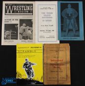 Welsh Boxing, Wrestling, Greyhound Racing Scrambling programmes, a selection to include a 1951