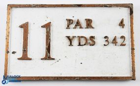 Cast Bronze 11th Hole Golf Course Plaque, 11th hole par 4 - 342 yard - #26cm x 16cm