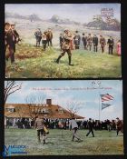 2x Early Harry Vardon Golfing Postcards - incl rare Atlantic City Country Club match dated 8/31/09
