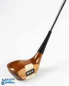 Paul Gibson Master Club Maker hand-made light stained persimmon driver with central stripe black and