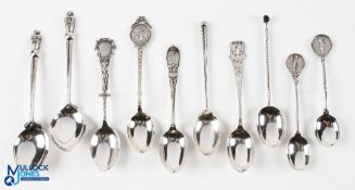 Group of 10x Assorted Golfing Teaspoons - including Gorleston, NMGC, TTGC and other golf related