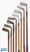 8x Various assorted blade putters - to incl R Forgan and Son POWF straight brass blade, Broady &