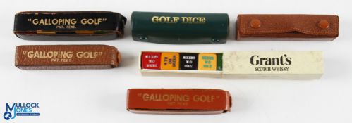 3x Galloping Golf dice games and 3 assorted golf dice games