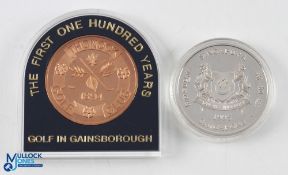 2x Commemorative Medals - Combined Thonack Golf Club (1894) and Gainsborough Golf Club (1994)